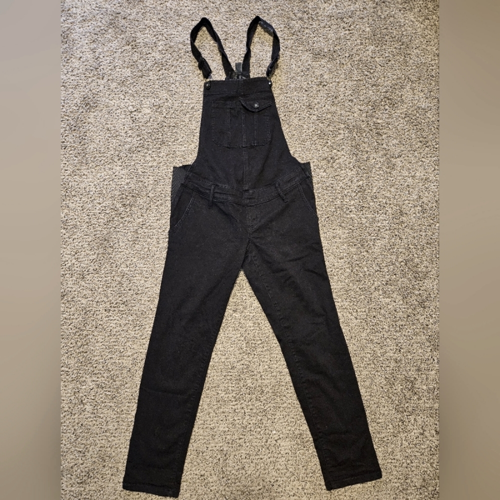 Indigo blue sz xs maternity side panel black overalls